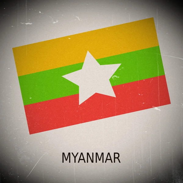 Bandeira nacional de Myanmar — Fotografia de Stock