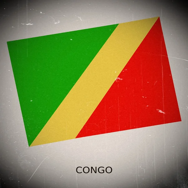 Nationalflagge des Kongo — Stockfoto