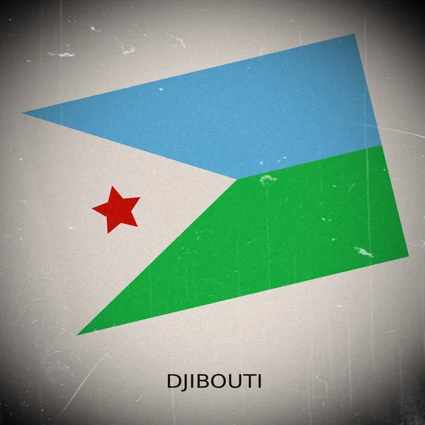 Bandeira nacional de Djibouti — Fotografia de Stock