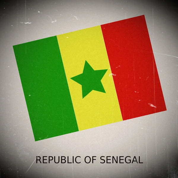 Nationella flagga Republiken Senegal — Stockfoto