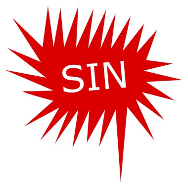 Sin white stamp text on red Speech Bubble