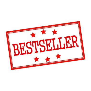 Bestseller red stamp text on white