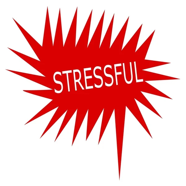 STRESSFUL white stamp text on red Speech Bubble — Stok fotoğraf