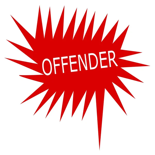 Offender white stamp text on red Speech Bubble — Stockfoto