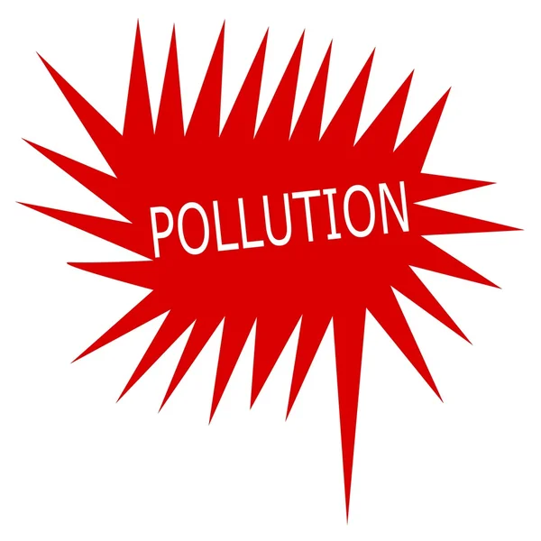 Pollution white stamp text on red Speech Bubble — Stok fotoğraf