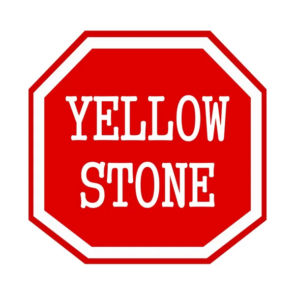 Timbre jaune blanc texte sur octogone rouge — Photo