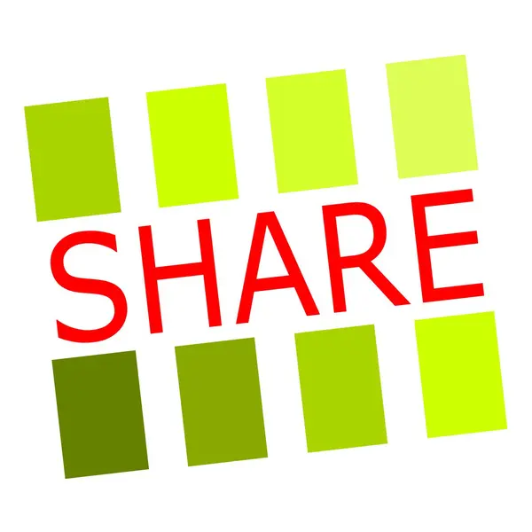 Compartir texto de sello rojo en blanco — Foto de Stock