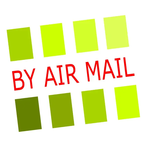 Por correo aéreo texto de sello rojo en blanco — Foto de Stock