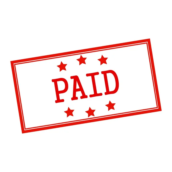 Bezahlter roter Stempeltext auf weißem Papier — Stockfoto