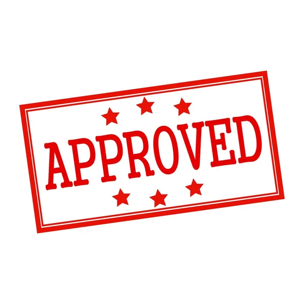 Approved red stamp text on white — Stockfoto