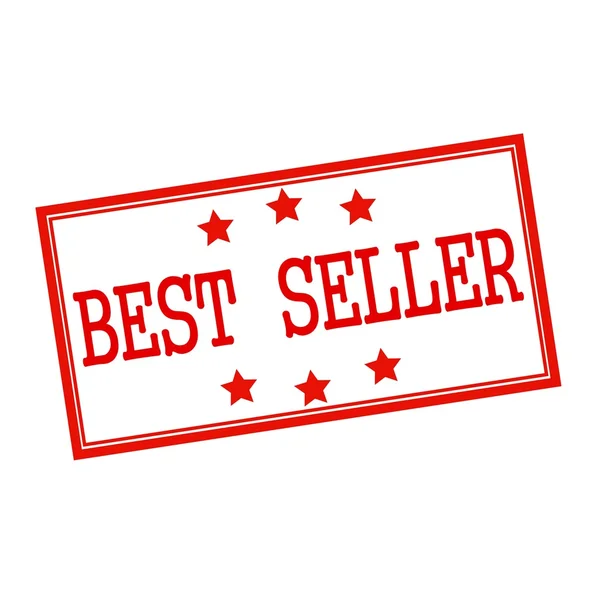 Texto del sello rojo del best seller en blanco —  Fotos de Stock