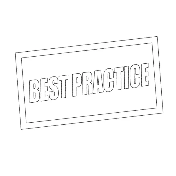 Best Practice monochromer Stempeltext auf weiß — Stockfoto