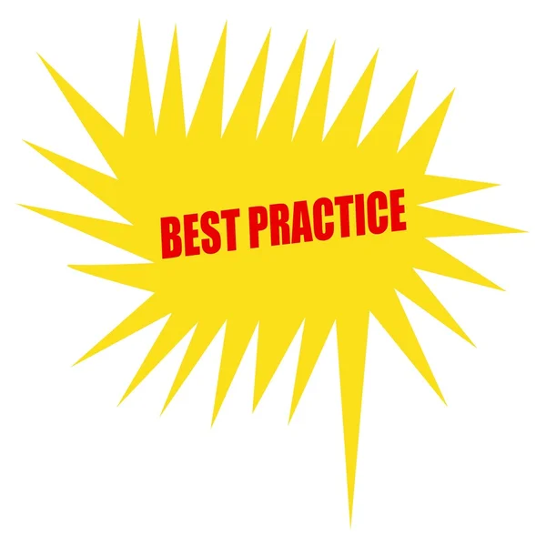Best Practice roter Stempel auf gelber Sprechblase — Stockfoto