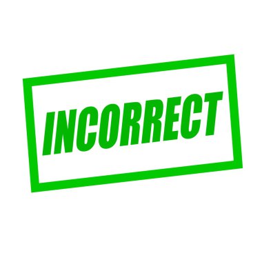 yanlış yeşil Damga metni beyaz