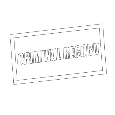 Sabıka kaydı tek renkli Damga metni beyaz