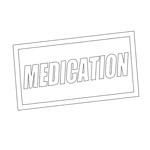Texto de carimbo monocromático medicação em branco — Fotografia de Stock