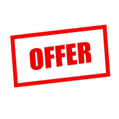 beyaz üzerine kırmızı Damga metni teklif