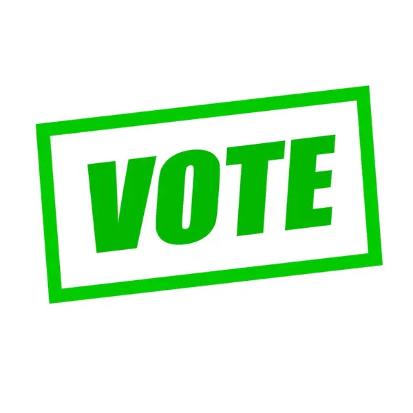 Votar texto de sello verde sobre blanco — Foto de Stock