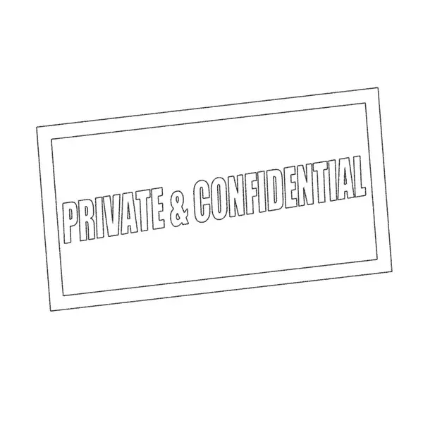 Texto de carimbo monocromático privado e confidencial em branco — Fotografia de Stock