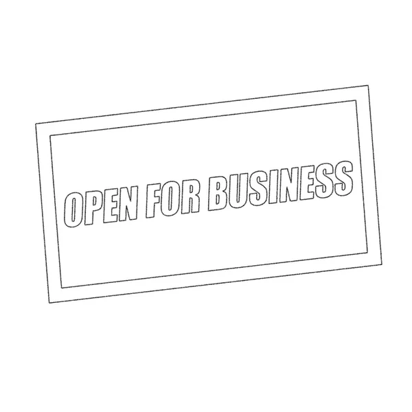 Öppen för business monokrom Stämpeltext på vit — Stockfoto