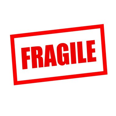 kırılgan kırmızı damga metni beyaz