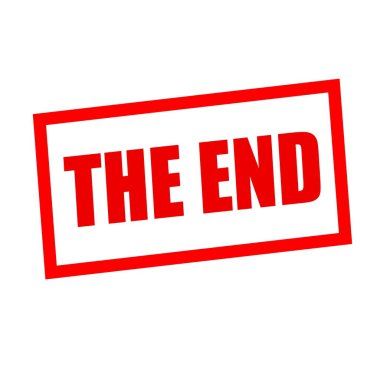 Sonunda kırmızı damga metni beyaz