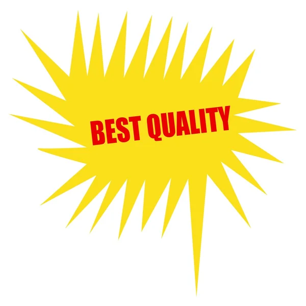 Text mit rotem Stempel bester Qualität auf gelber Sprechblase — Stockfoto