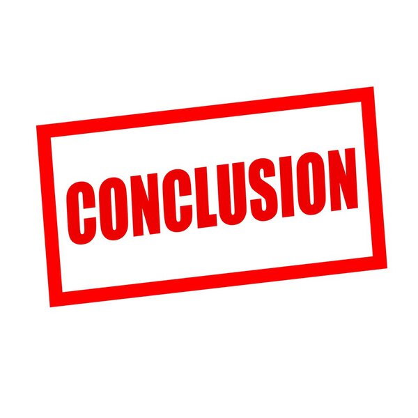 conclusion red stamp text on white