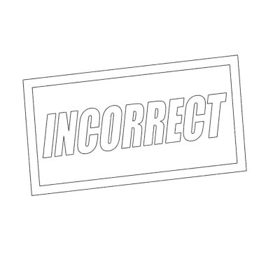 yanlış tek renkli Damga metni beyaz