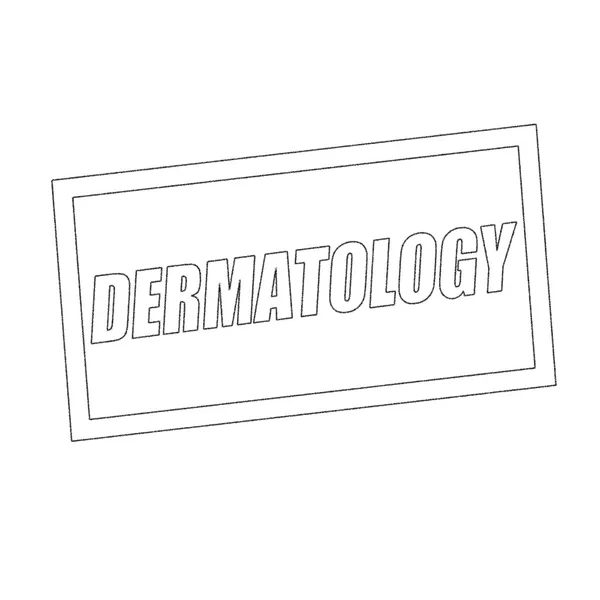 Dermatologie monochromer Stempeltext auf weiß — Stockfoto