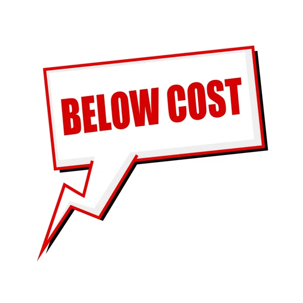 Aşağıda maliyet kırmızı damga metni üzerinde beyaz konuşma balonları