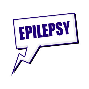epilepsi blueblack damga metni üzerinde beyaz konuşma balonları