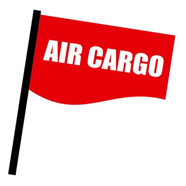 Hava Kargo beyaz damga metni üzerinde kırmızı bayrak