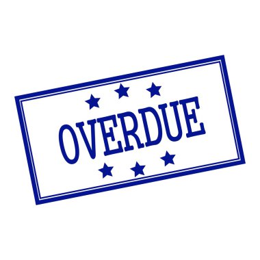 Vadesi geçmiş mavi-siyah damga metni arka plan beyaz ve yıldız