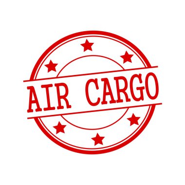 Hava Kargo kırmızı damga metni üzerinde beyaz arka plan ve yıldız üzerinde kırmızı daire