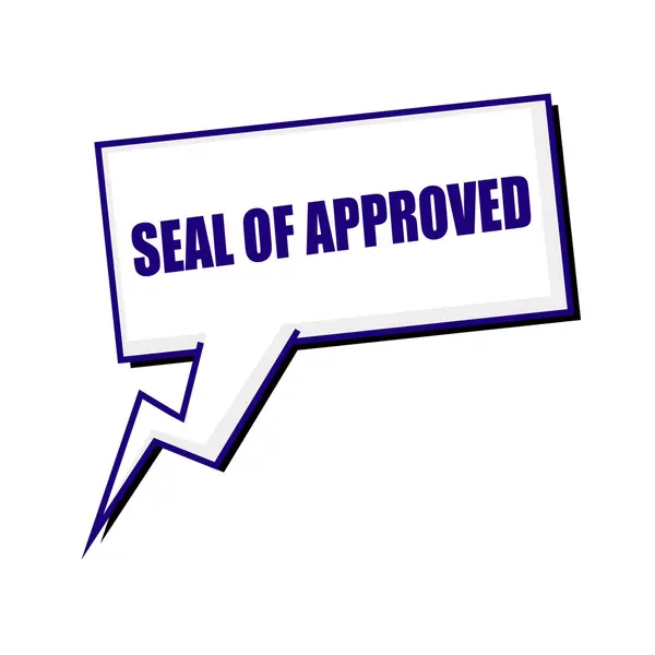 Seal of approval blueblack stamp text on white Speech bubbles — Stock Photo, Image