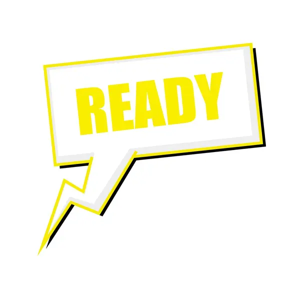 Ready yellow stamp text on white Speech bubbles — Stock Photo, Image