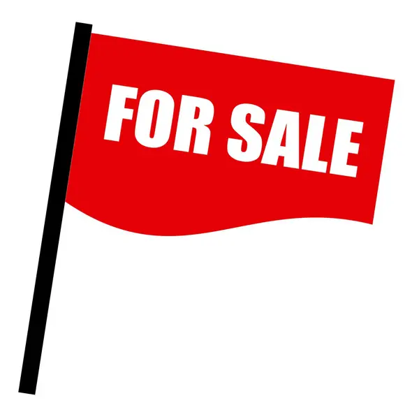 Prodej bílé razítko text na červené vlajky — Stock fotografie