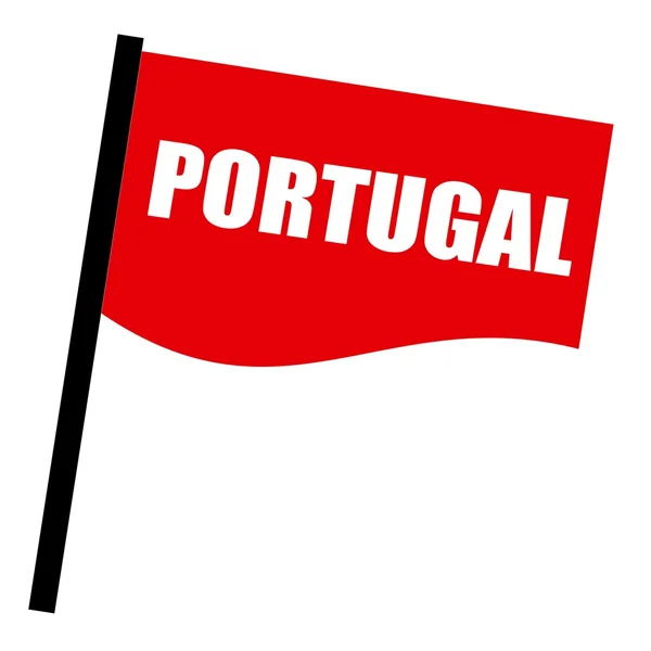 PORTUGAL white stamp text on red flag — Stock Photo, Image