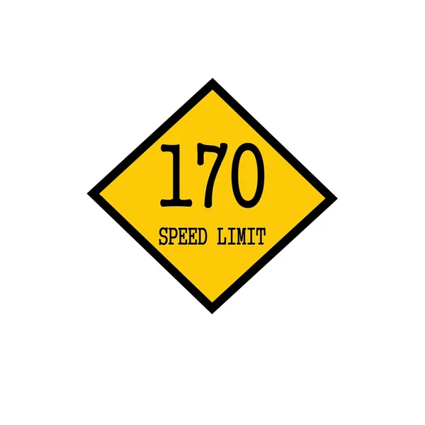 Ograniczenie prędkości 170 czarny znaczek tekstu na tle żółty — Zdjęcie stockowe