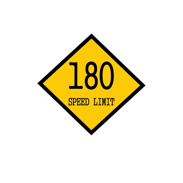 Limite de vitesse 180 timbre noir texte sur fond jaune — Photo