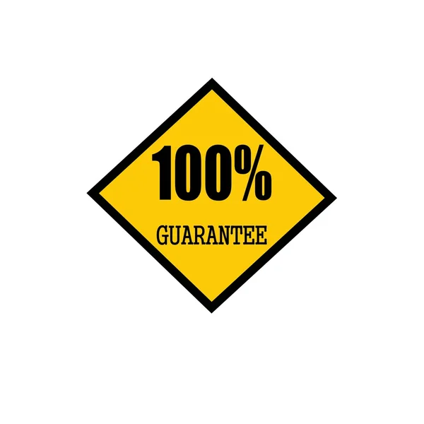 Cem por cento garantir texto carimbo preto no amarelo — Fotografia de Stock