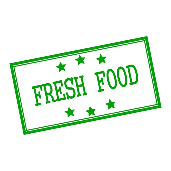 Fresh food green stamp text on background white and star — Stock Photo, Image