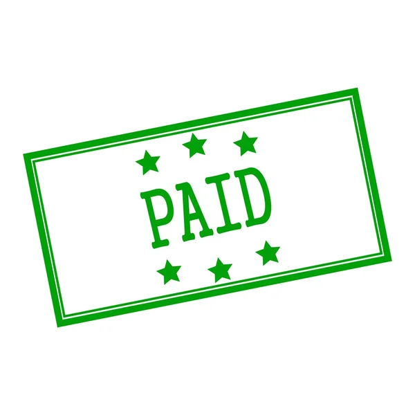 Bezahlter grüner Stempeltext auf weißem Hintergrund und Stern — Stockfoto