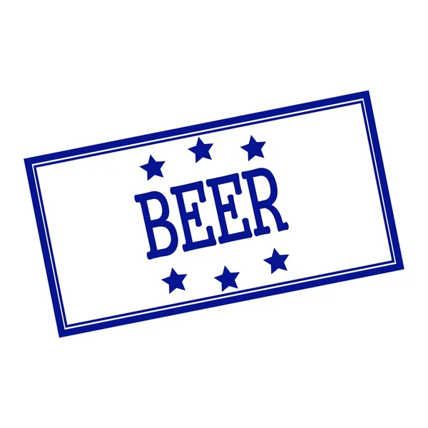 Beer blue-black stamp text on background white and star — Stock Photo, Image