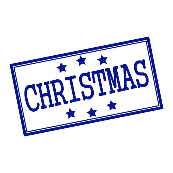 stock image Christmas  blue-black stamp text on background white and star