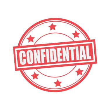 Gizli beyaz damga metni daire kırmızı bir arka plan ve yıldız