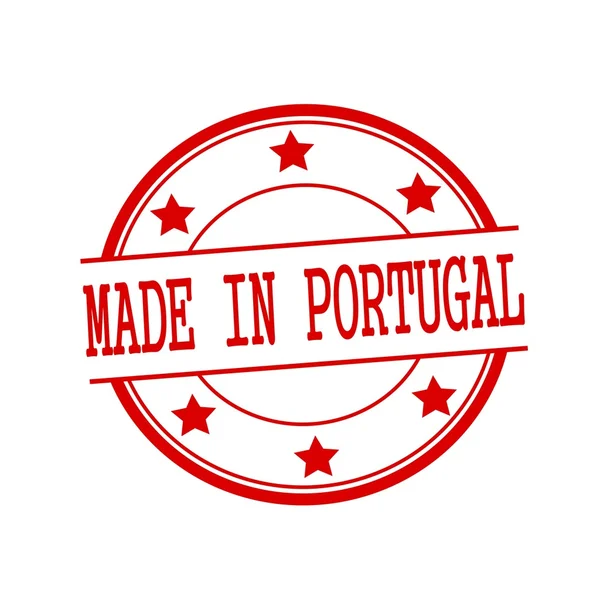 Made in Portugal red stamp text on red circle on a white background and star — Φωτογραφία Αρχείου