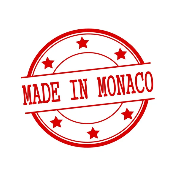Made in Monaco red stamp text on red circle on a white background and star — Φωτογραφία Αρχείου