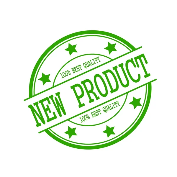 New Product green stamp text on green circle on a white background and star